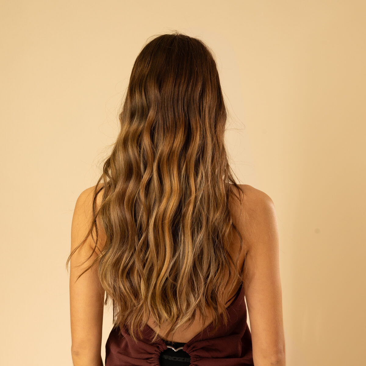 Image de Perruque en cheveux naturel vierge - Longue 45 cm - chatain