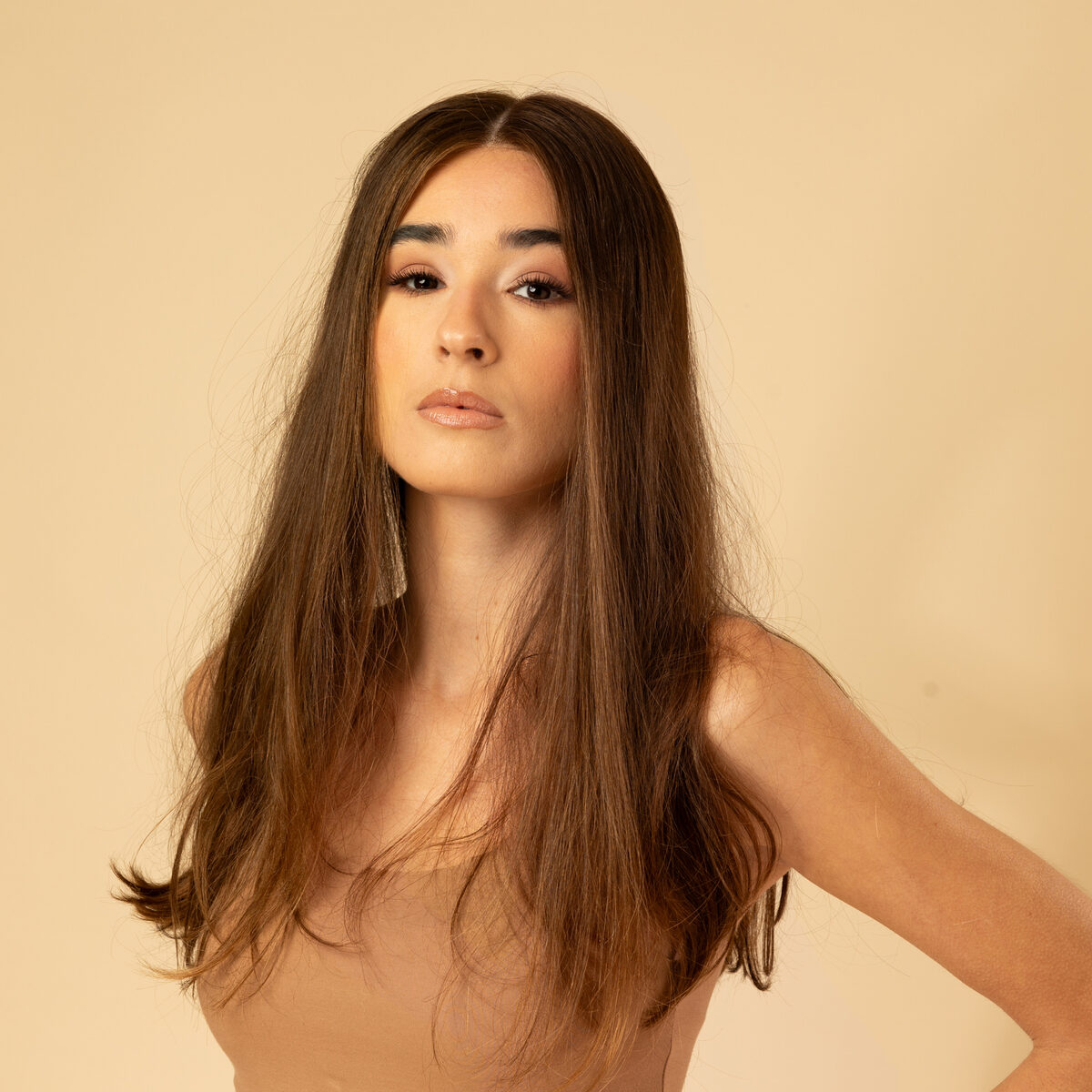 Image de Perruque en cheveux naturel vierge - Longue 30 cm - brun foncé