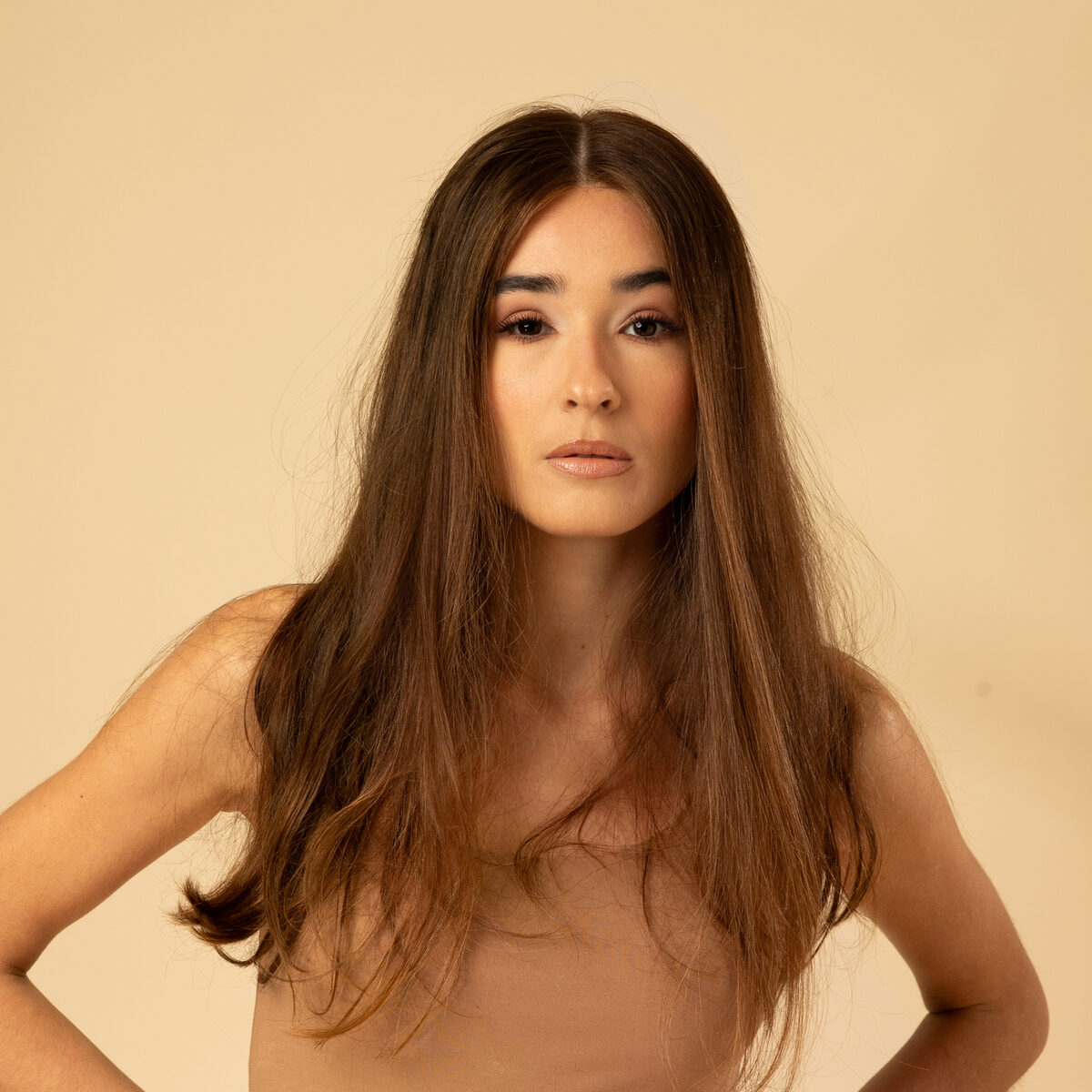 Image de Perruque en cheveux naturel vierge - Longue 30 cm - brun foncé