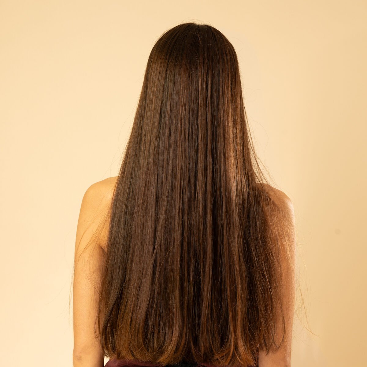 Image de Perruque en cheveux naturel vierge - Longue 45 cm - chatain