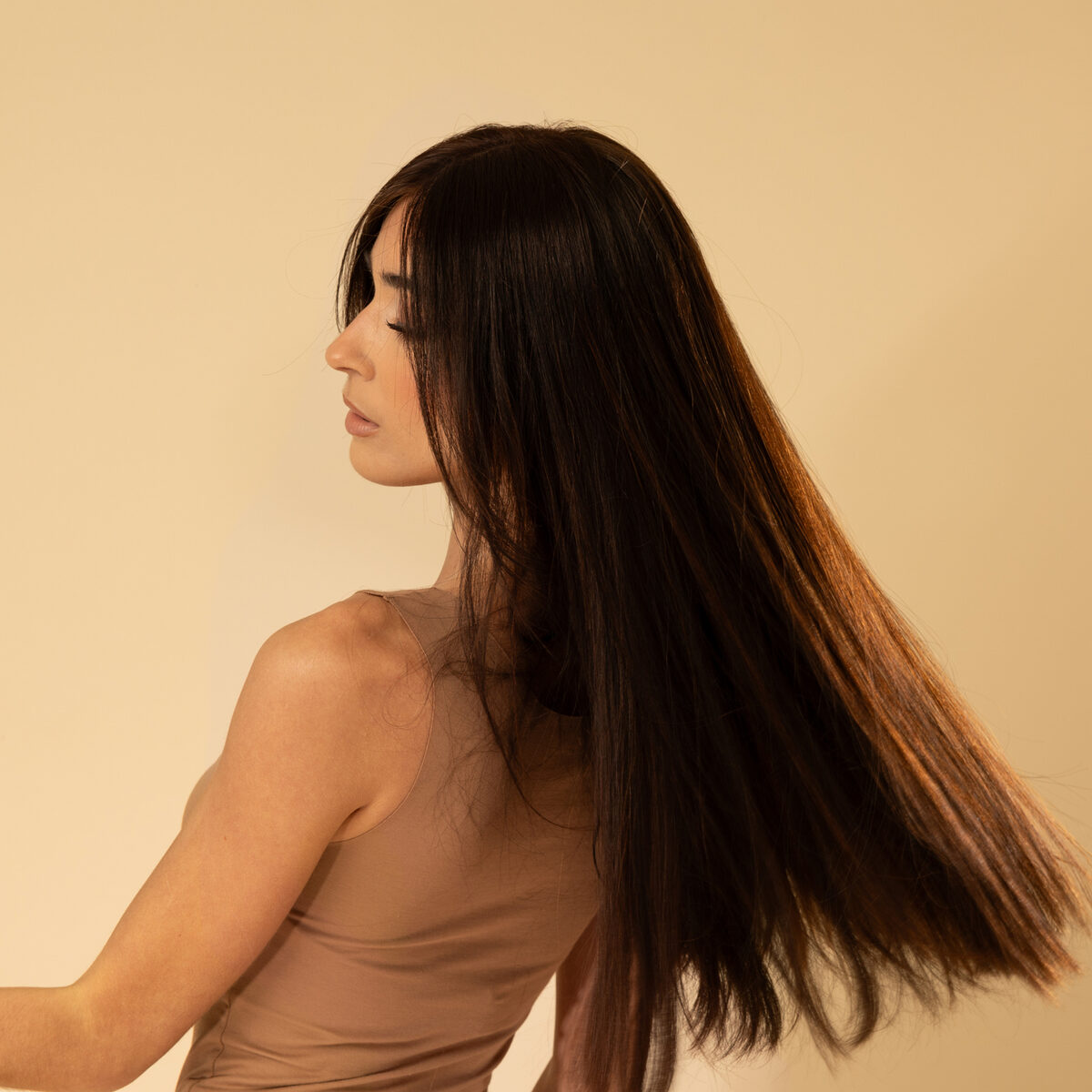 Image de Perruque en cheveux naturel vierge - Longue 30 cm - brun foncé