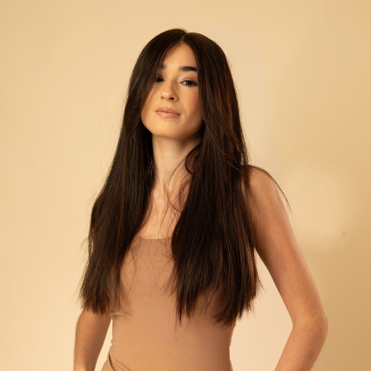 Image de Perruque en cheveux naturel vierge - Longue 30 cm - brun foncé