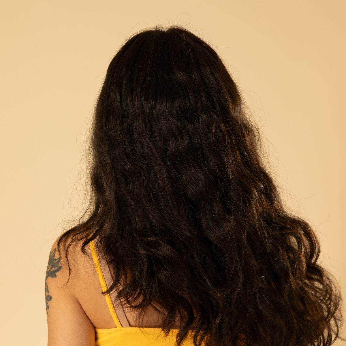 Image de Perruque en cheveux naturel vierge - Mi-longue 25 cm - brun foncé